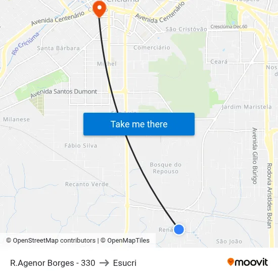 R.Agenor Borges - 330 to Esucri map