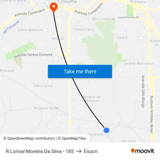 R.Lorival Moreira Da Silva - 185 to Esucri map