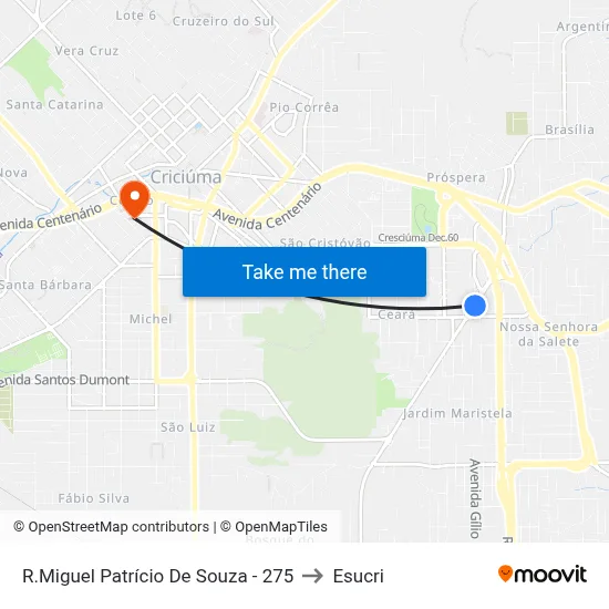 R.Miguel Patrício De Souza - 275 to Esucri map