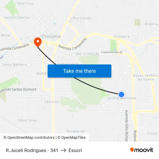 R.Juceli Rodrigues - 341 to Esucri map