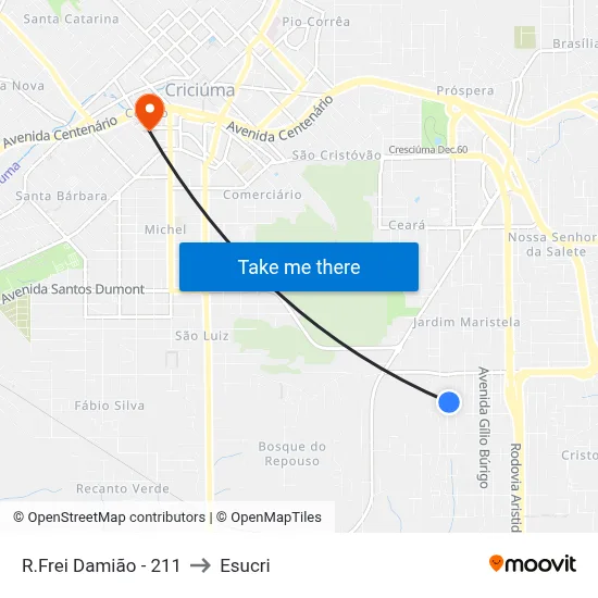 R.Frei Damião - 211 to Esucri map