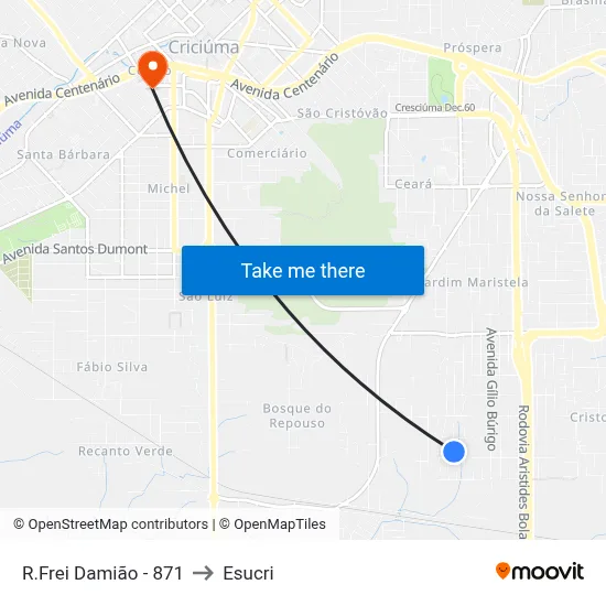 R.Frei Damião - 871 to Esucri map