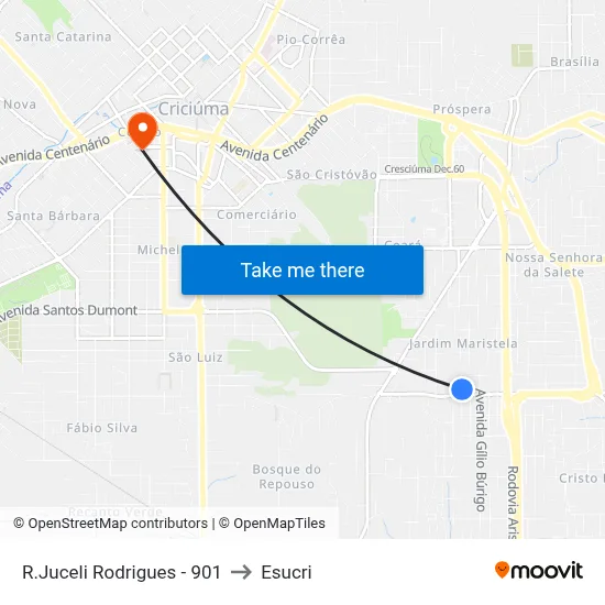 R.Juceli Rodrigues - 901 to Esucri map