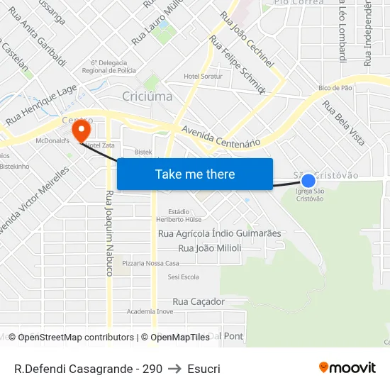 R.Defendi Casagrande - 290 to Esucri map