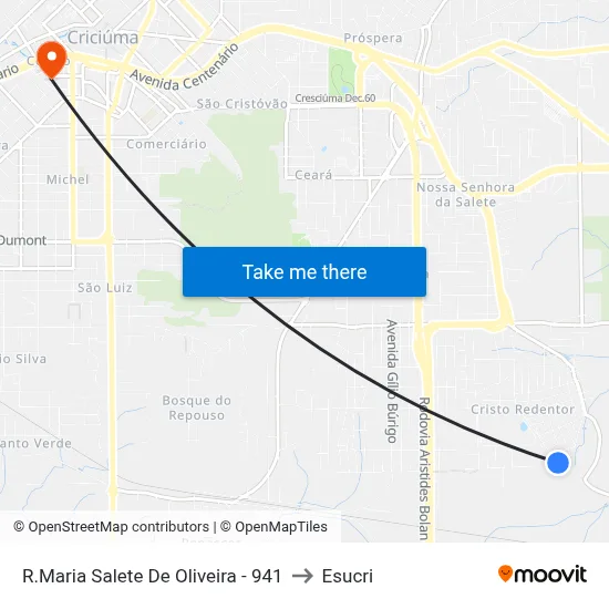 R.Maria Salete De Oliveira - 941 to Esucri map