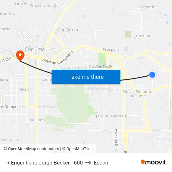 R.Engenheiro Jorge Becker - 600 to Esucri map