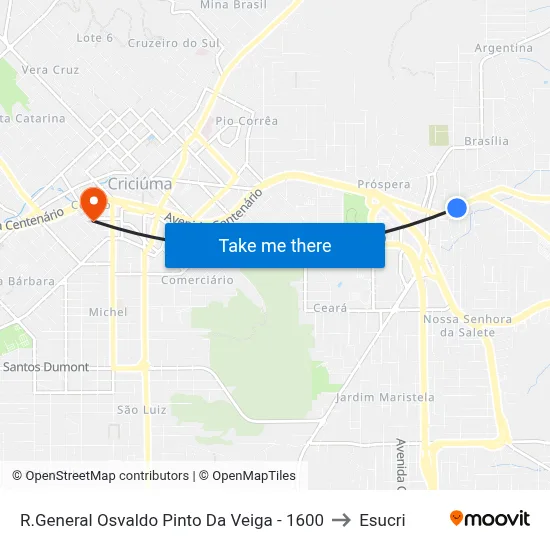 R.General Osvaldo Pinto Da Veiga - 1600 to Esucri map