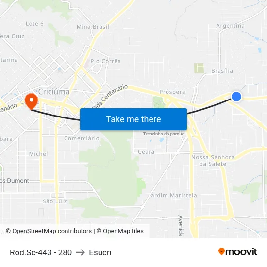 Rod.Sc-443 - 280 to Esucri map