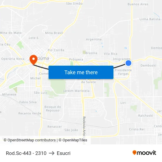 Rod.Sc-443 - 2310 to Esucri map