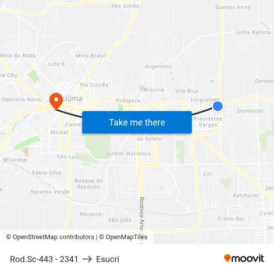 Rod.Sc-443 - 2341 to Esucri map