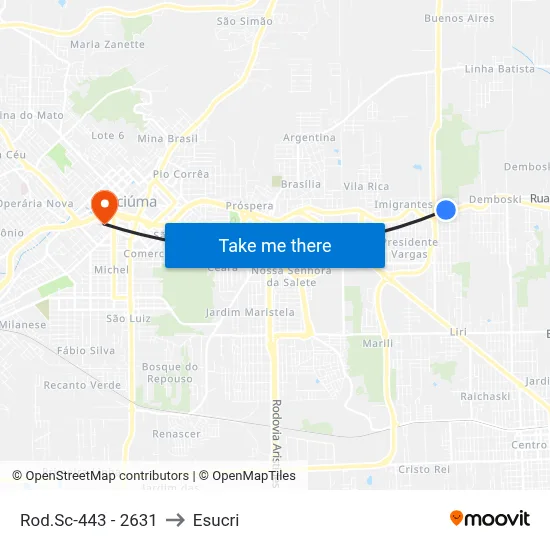 Rod.Sc-443 - 2631 to Esucri map