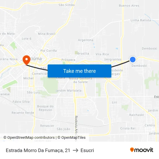 Estrada Morro Da Fumaça, 21 to Esucri map