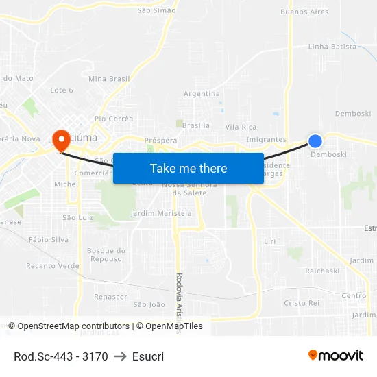 Rod.Sc-443 - 3170 to Esucri map