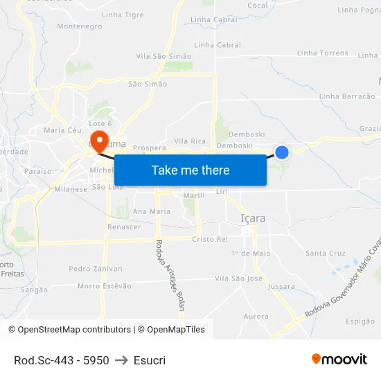 Rod.Sc-443 - 5950 to Esucri map