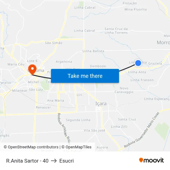 R.Anita Sartor - 40 to Esucri map