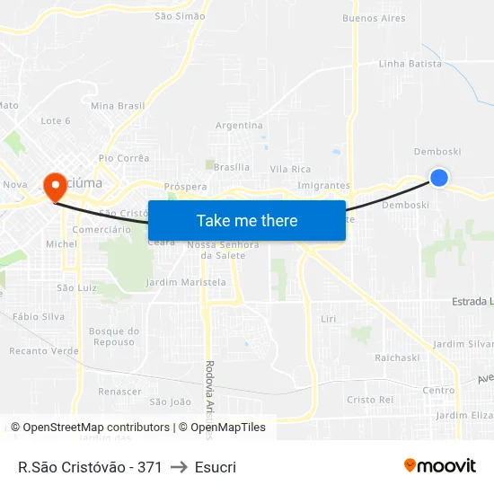 R.São Cristóvão - 371 to Esucri map