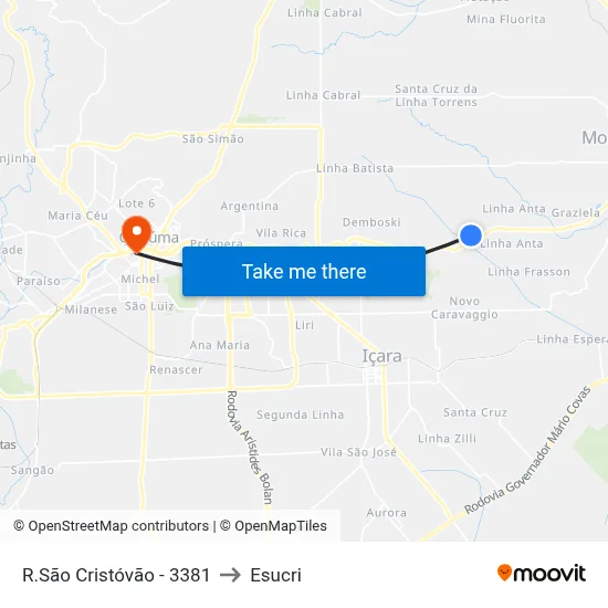 R.São Cristóvão - 3381 to Esucri map
