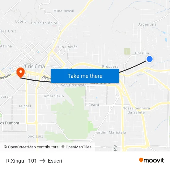 R.Xingu - 101 to Esucri map