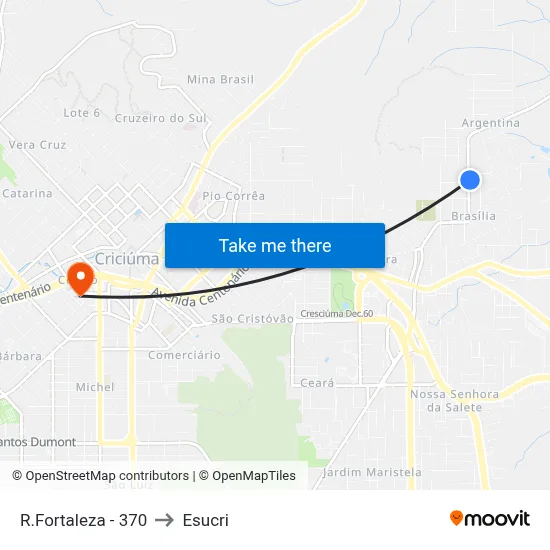 R.Fortaleza - 370 to Esucri map