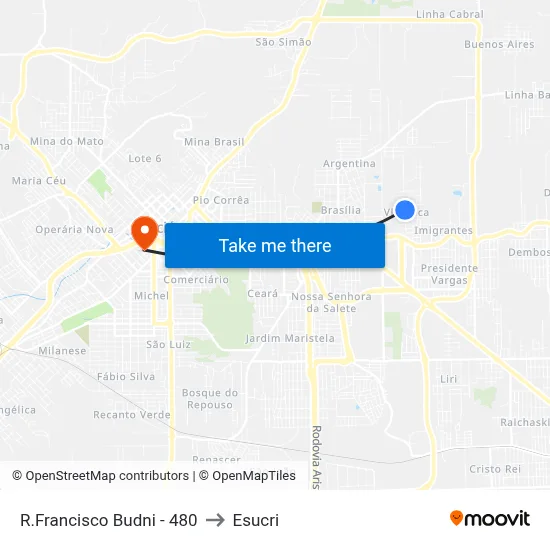 R.Francisco Budni - 480 to Esucri map