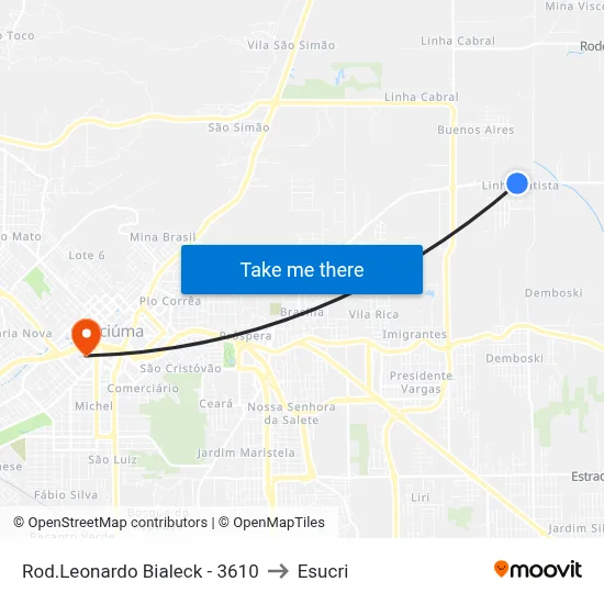 Rod.Leonardo Bialeck - 3610 to Esucri map