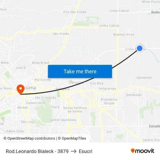 Rod.Leonardo Bialeck - 3879 to Esucri map