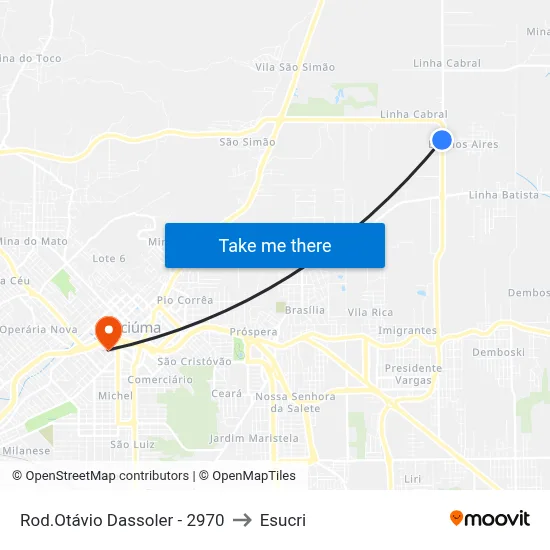 Rod.Otávio Dassoler - 2970 to Esucri map