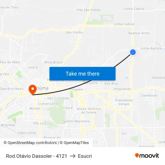 Rod.Otávio Dassoler - 4121 to Esucri map