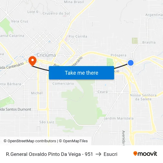 R.General Osvaldo Pinto Da Veiga - 951 to Esucri map