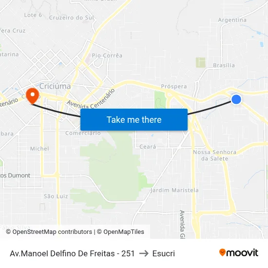 Av.Manoel Delfino De Freitas - 251 to Esucri map