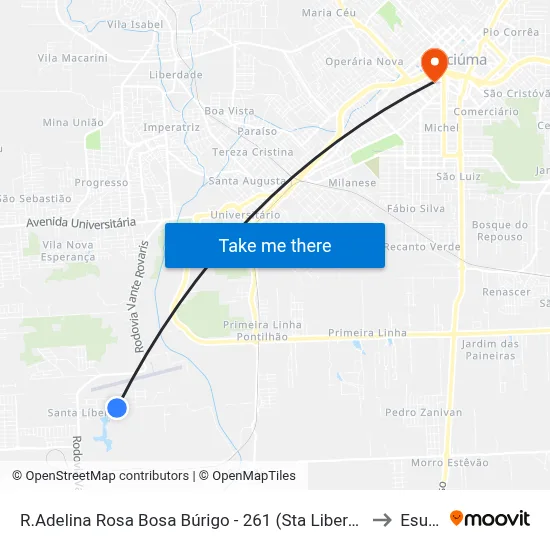 R.Adelina Rosa Bosa Búrigo - 261 (Sta Libera Lago) to Esucri map