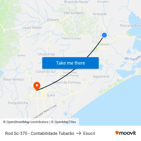 Rod.Sc-370 - Contabilidade Tubarão to Esucri map