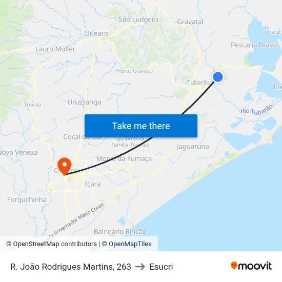 R. João Rodrigues Martins, 263 to Esucri map