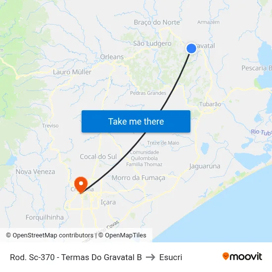 Rod. Sc-370 - Termas Do Gravatal B to Esucri map