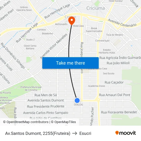 Av.Santos Dumont, 2255(Fruteira) to Esucri map