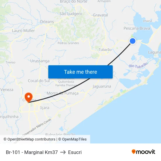 Br-101 - Marginal Km37 to Esucri map