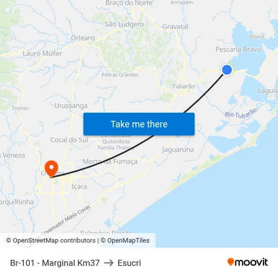 Br-101 - Marginal Km37 to Esucri map