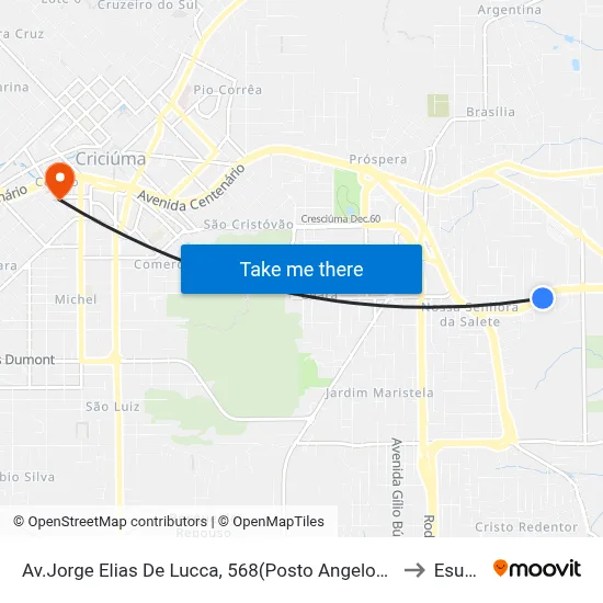 Av.Jorge Elias De Lucca, 568(Posto Angeloni) to Esucri map