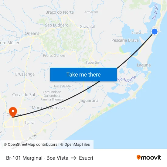 Br-101 Marginal - Boa Vista to Esucri map