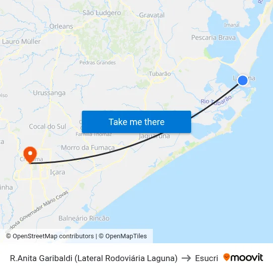 R.Anita Garibaldi (Lateral Rodoviária Laguna) to Esucri map
