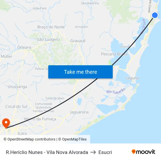 R.Heríclio Nunes - Vila Nova Alvorada to Esucri map