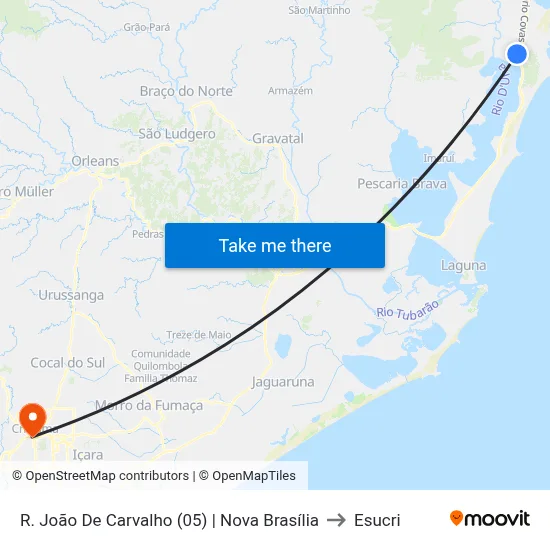 R. João De Carvalho (05) | Nova Brasília to Esucri map
