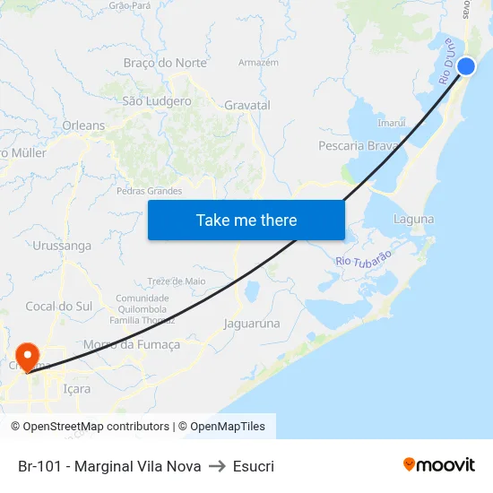 Br-101 - Marginal Vila Nova to Esucri map