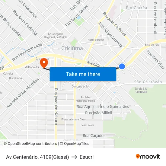 Av.Centenário, 4109(Giassi) to Esucri map