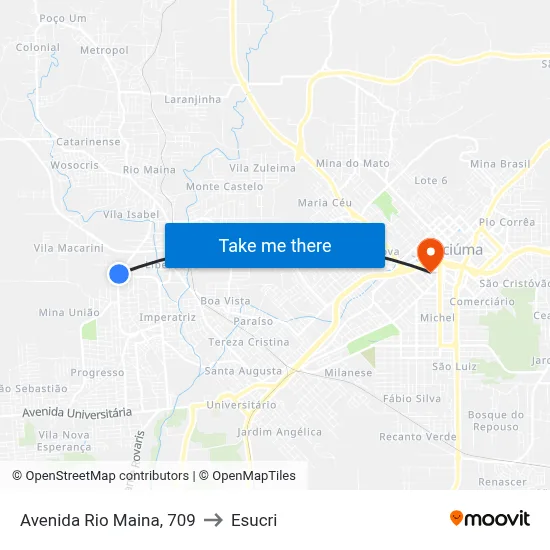 Avenida Rio Maina, 709 to Esucri map