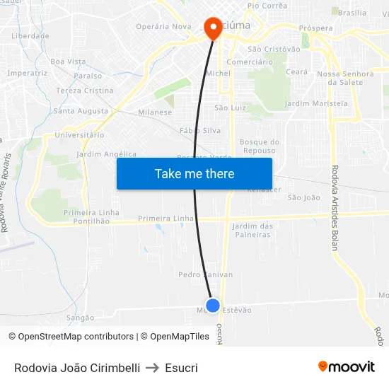 Rodovia João Cirimbelli to Esucri map