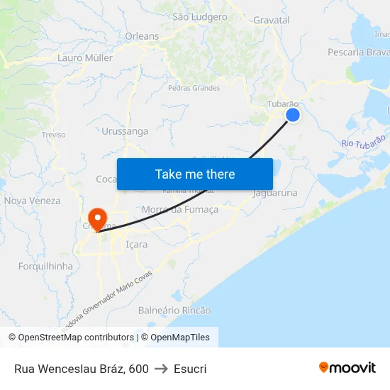 Rua Wenceslau Bráz, 600 to Esucri map