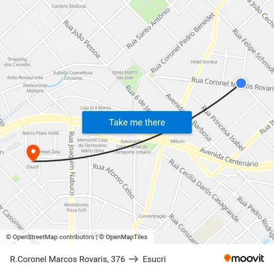 R.Coronel Marcos Rovaris, 376 to Esucri map