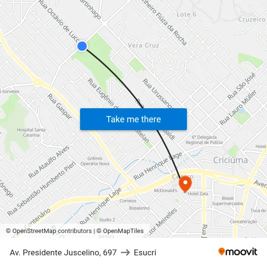 Av. Presidente Juscelino, 697 to Esucri map
