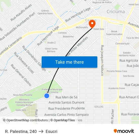 R. Palestina, 240 to Esucri map